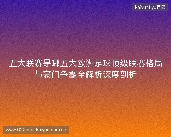 五大联赛是哪五大欧洲足球顶级联赛格局与豪门争霸全解析深度剖析